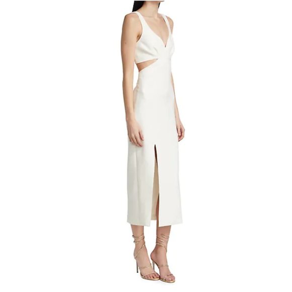 NWT Halsey Ivory Cutout Midi Dress - Picture 2 of 4